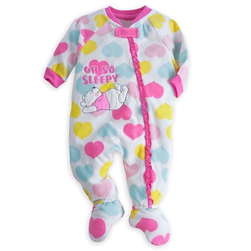 Disney Store Winnie The Pooh Little Girl Footed Blanket Sleeper Pajama 18/24 Months