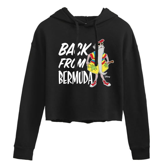 Disney - Straight Outta Bermuda - Juniors Cropped Pullover Hoodie