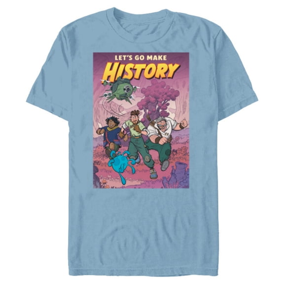 Disney Strange World Let’s Go Make History - Short Sleeve Blended T-Shirt for Adults - Customized-Ocean Blue