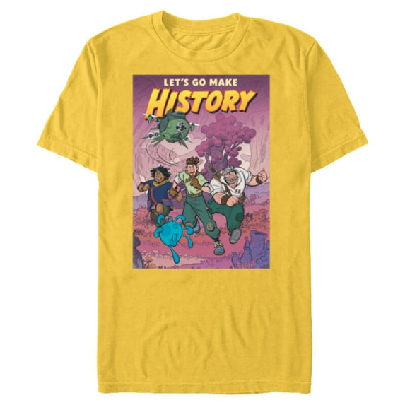 Disney Strange World Let’s Go Make History - Short Sleeve Blended T-Shirt for Adults - Customized-Yellow