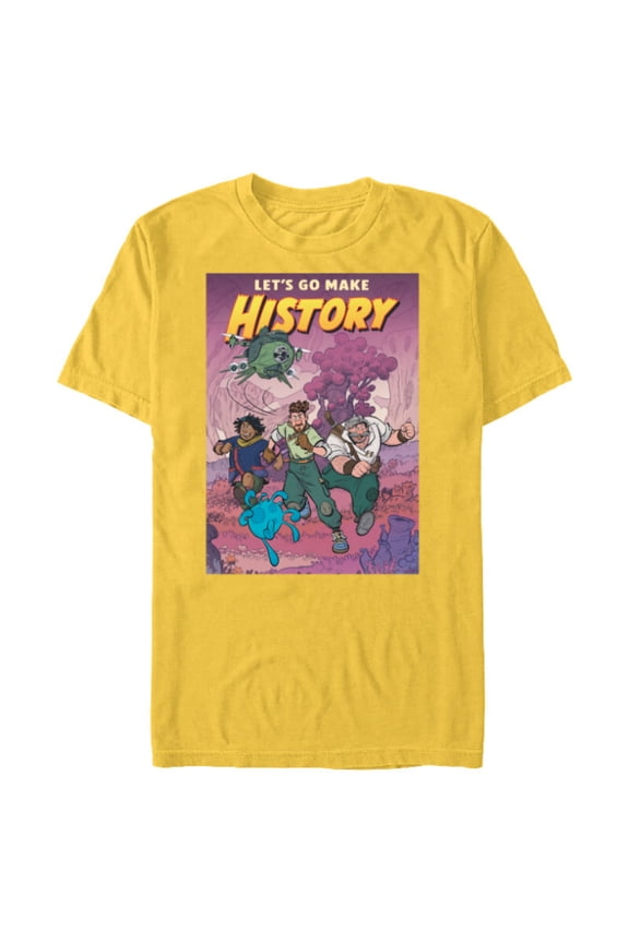 Strange World Let’s Go Make History - Short Sleeve Blended T-Shirt for Adults - Customized-Yellow
