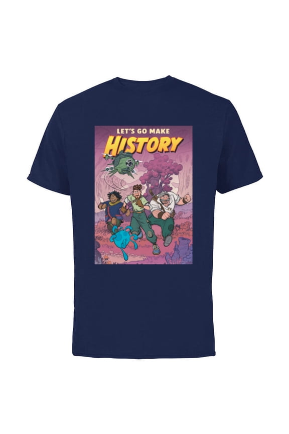 Strange World Let’s Go Make History - Short Sleeve Cotton T-Shirt for Adults - Customized-Navy