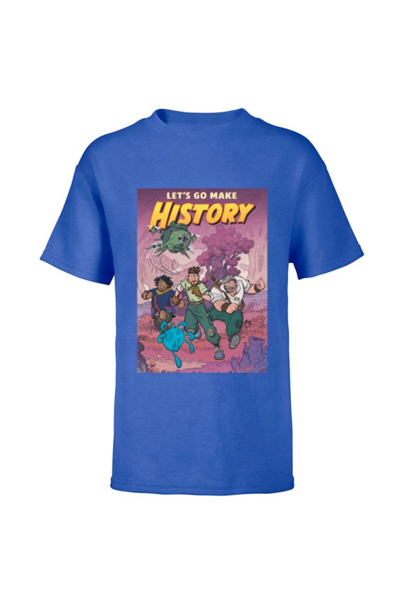 Strange World Let’s Go Make History - Short Sleeve T-Shirt for Kids - Customized-Royal