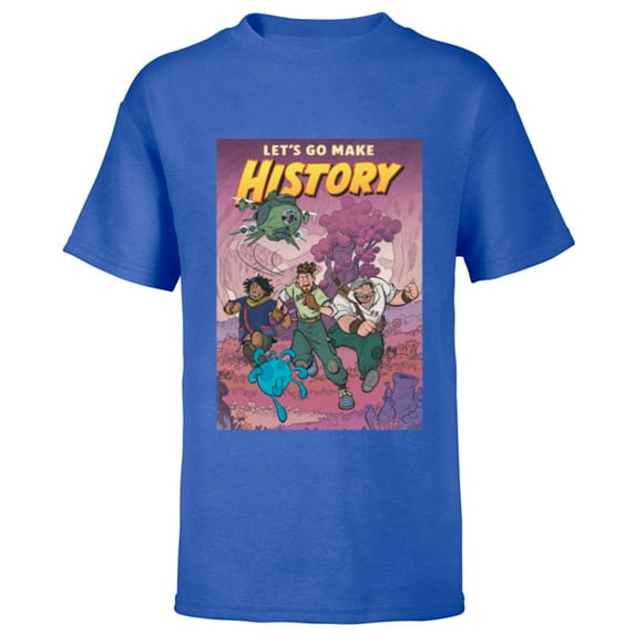 Disney Strange World Let’s Go Make History - Short Sleeve T-Shirt for Kids - Customized-Royal