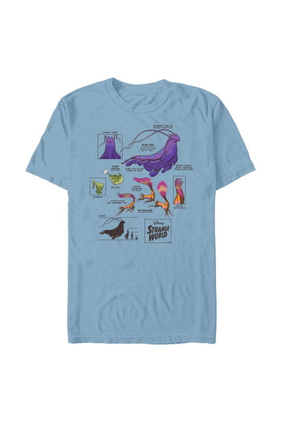 Strange World Strange Creatures - Short Sleeve Blended T-Shirt for Adults - Customized-Ocean Blue
