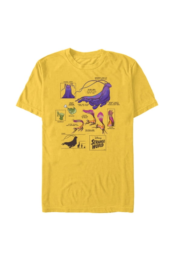 Strange World Strange Creatures - Short Sleeve Blended T-Shirt for Adults - Customized-Yellow