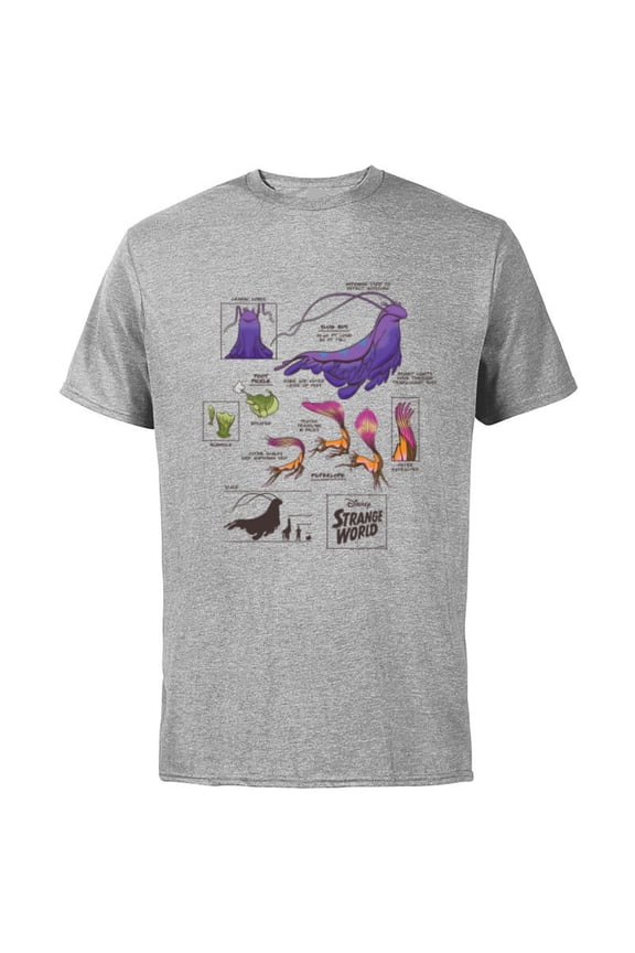 Strange World Strange Creatures - Short Sleeve Cotton T-Shirt for Adults - Customized-Athletic Heather