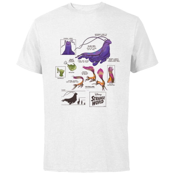 Disney Strange World Strange Creatures - Short Sleeve Cotton T-Shirt for Adults - Customized-White