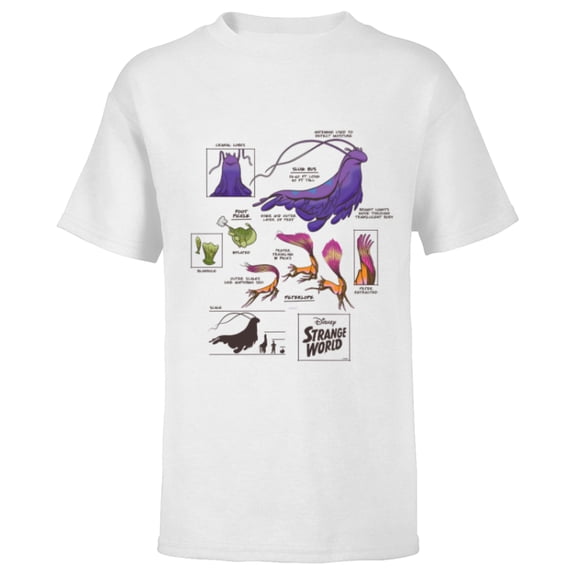 Disney Strange World Strange Creatures - Short Sleeve T-Shirt for Kids - Customized-White
