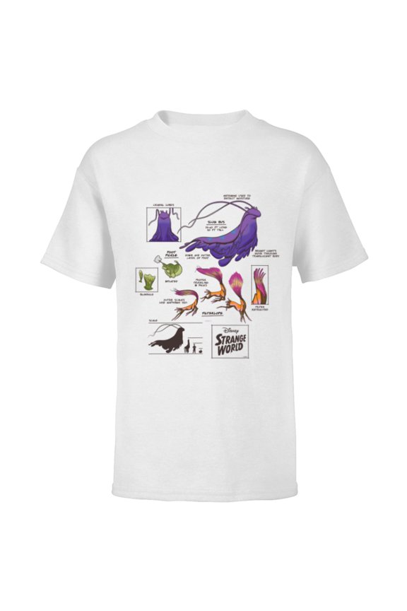 Strange World Strange Creatures - Short Sleeve T-Shirt for Kids - Customized-White