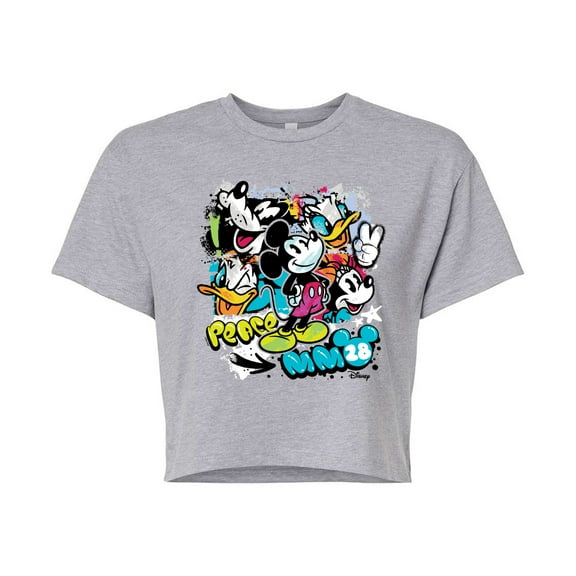 Disney - Street Art - Juniors Cropped Cotton Blend T-Shirt