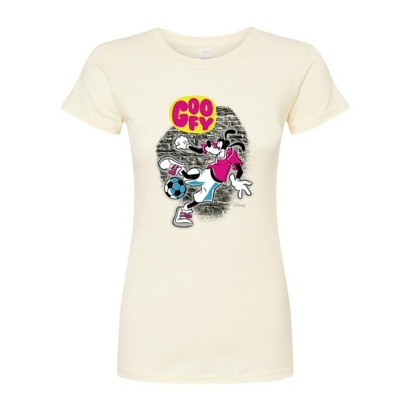 Disney - Street Soccer Goofy  - Juniors Fitted Graphic T-Shirt