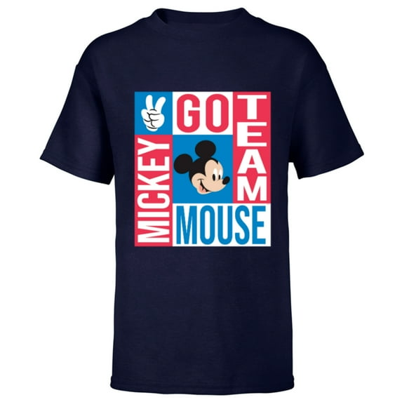 Disney Summer Athletic Sports Games Go Team Mickey Mouse- Short Sleeve T-Shirt for Kids - Customized-Navy