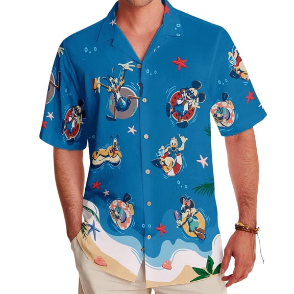 Disney Summer Beach Palm Tree Mickey And Friends Hawaiian Shirt, Mickey And Friend Aloha Adventure Shirt, Disney Summer Beach Matching Shirt