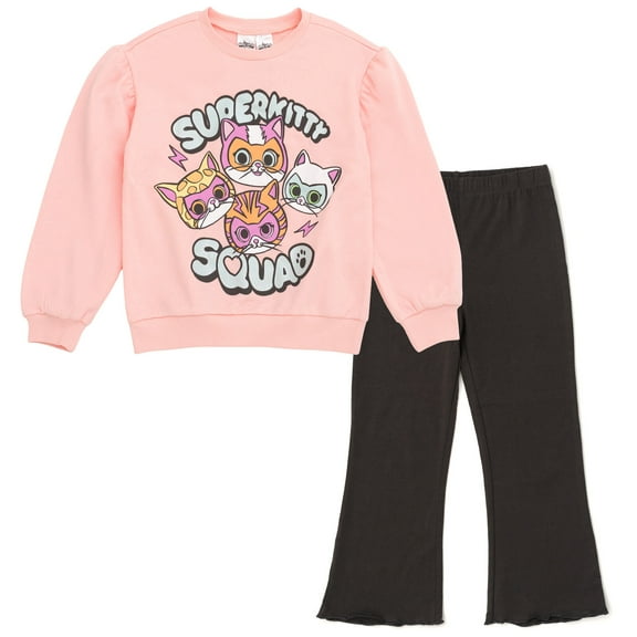 Disney Super Kitties Ginny Buddy Sparks Fleece Pullover Sweatshirt and Ribbed Flare Leggings Outfit Set Toddler to Little Kid