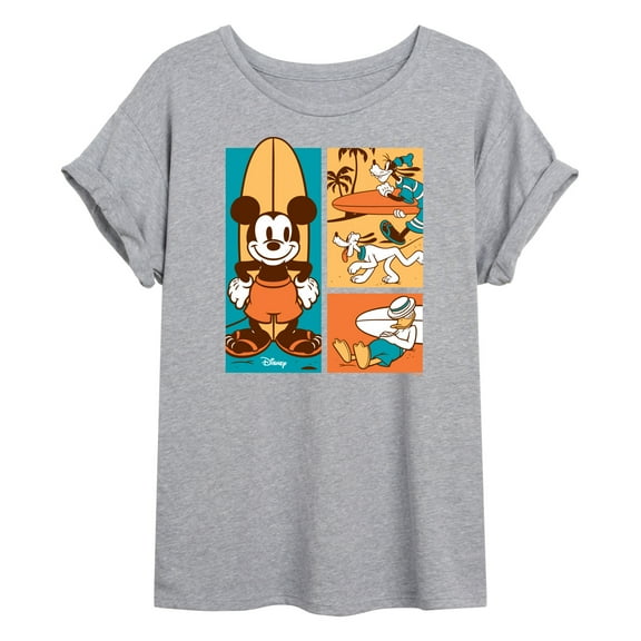 Disney - Mickey & Friends - Donald Duck, Goofy, & Pluto - Sun, Sand, & Surf - Women's Oversized T-Shirt