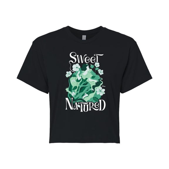 Disney - Sweet Natured  - Juniors Cropped Cotton Blend T-Shirt