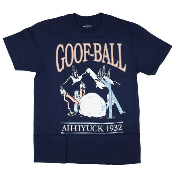 Disney T-Shirt | Men's Goofy Goof-Ball Winter Graphic Adult Shirt | Short Sleeve Tee