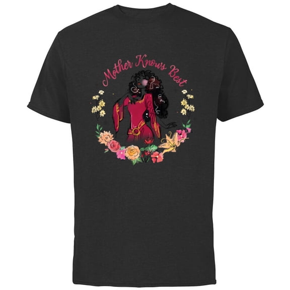 Disney Tangled Mother’s Day Mother Gothel Mother Knows Best - Short Sleeve Cotton T-Shirt for Adults - Customized-Black