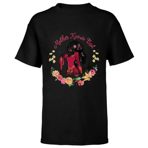 Disney Tangled Mother’s Day Mother Gothel Mother Knows Best - Short Sleeve T-Shirt for Kids - Customized-Black