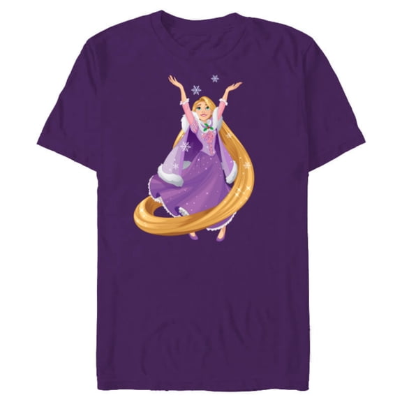 Disney Tangled Princess Rapunzel Holiday - Short Sleeve Blended T-Shirt for Adults - Customized-Purple