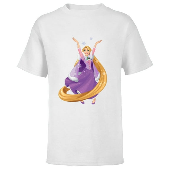 Disney Tangled Princess Rapunzel Holiday - Short Sleeve T-Shirt for Kids - Customized-White