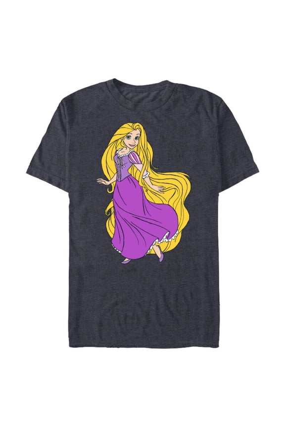 Tangled Princess Rapunzel T-Shirt- Short Sleeve Blended T-Shirt for Adults - Customized-Denim Snow Heather
