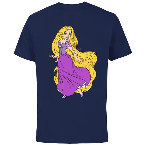 Disney Tangled Princess Rapunzel T-Shirt - Short Sleeve Cotton T-Shirt for Adults - Customized-Navy
