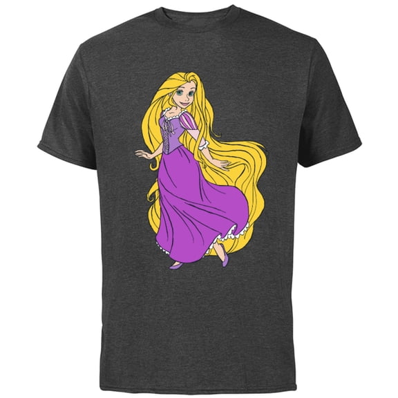 Disney Tangled Princess Rapunzel T-Shirt - Short Sleeve Cotton T-Shirt for Adults - Customized-Charcoal