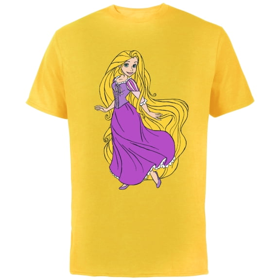 Disney Tangled Princess Rapunzel T-Shirt - Short Sleeve Cotton T-Shirt for Adults - Customized-Yellow