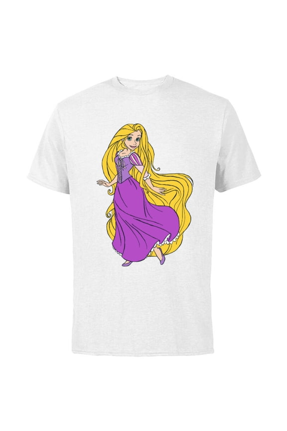 Tangled Princess Rapunzel T-Shirt - Short Sleeve Cotton T-Shirt for Adults - Customized-White