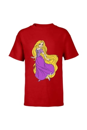 Tangled Princess Rapunzel T-Shirt - Short Sleeve T-Shirt for Kids - Customized-Red