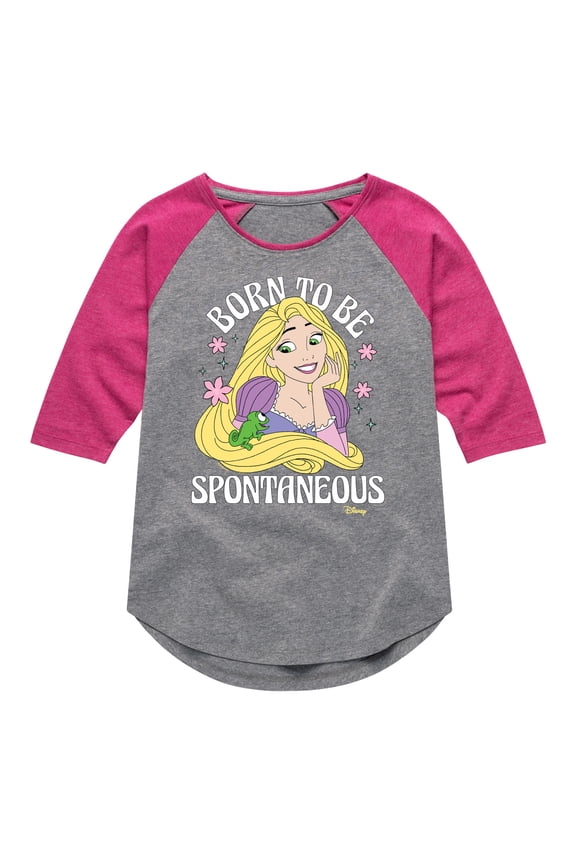 Tangled - Rapunzel - Born To Be Spontaneous - Toddler & Youth Girls Raglan Graphic T-Shirt