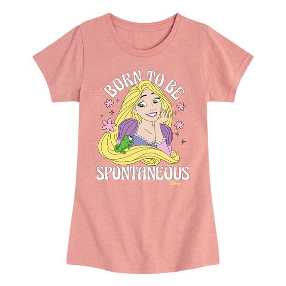 Disney Tangled - Rapunzel - Born To Be Spontaneous - Toddler & Youth Girls Short Sleeve Graphic T-Shirt