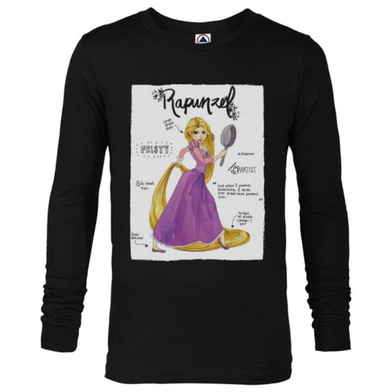 Disney Tangled Rapunzel Fashion Callouts T-Shirt - Long Sleeve T-Shirt for Men - Customized-Black