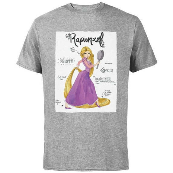 Disney Tangled Rapunzel Fashion Callouts T-Shirt - Short Sleeve Cotton T-Shirt for Adults - Customized-Athletic Heather