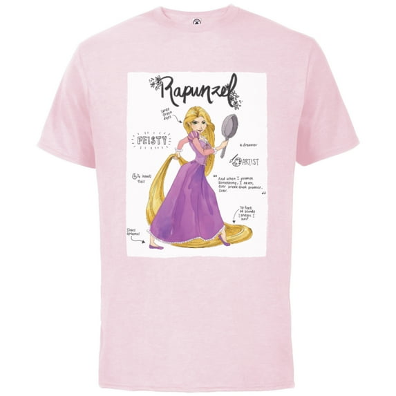 Disney Tangled Rapunzel Fashion Callouts T-Shirt - Short Sleeve Cotton T-Shirt for Adults - Customized-Soft Pink