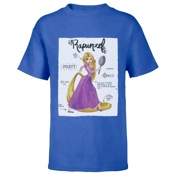 Disney Tangled Rapunzel Fashion Callouts T-Shirt - Short Sleeve T-Shirt for Kids - Customized-Royal