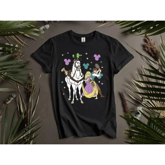 Disney Tangled Rapunzel Flynn Rider Pascal Maximus Group T-shirt