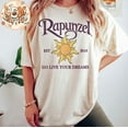 thumbnail image 1 of Disney Tangled Rapunzel Go Live Your Dream Comfort Colors T-Shirt, WDW Magic Kingdom Holiday Trip, Disneyland Shirt, Disney Family Trip, Ivory Color, Size S, 1 of 5
