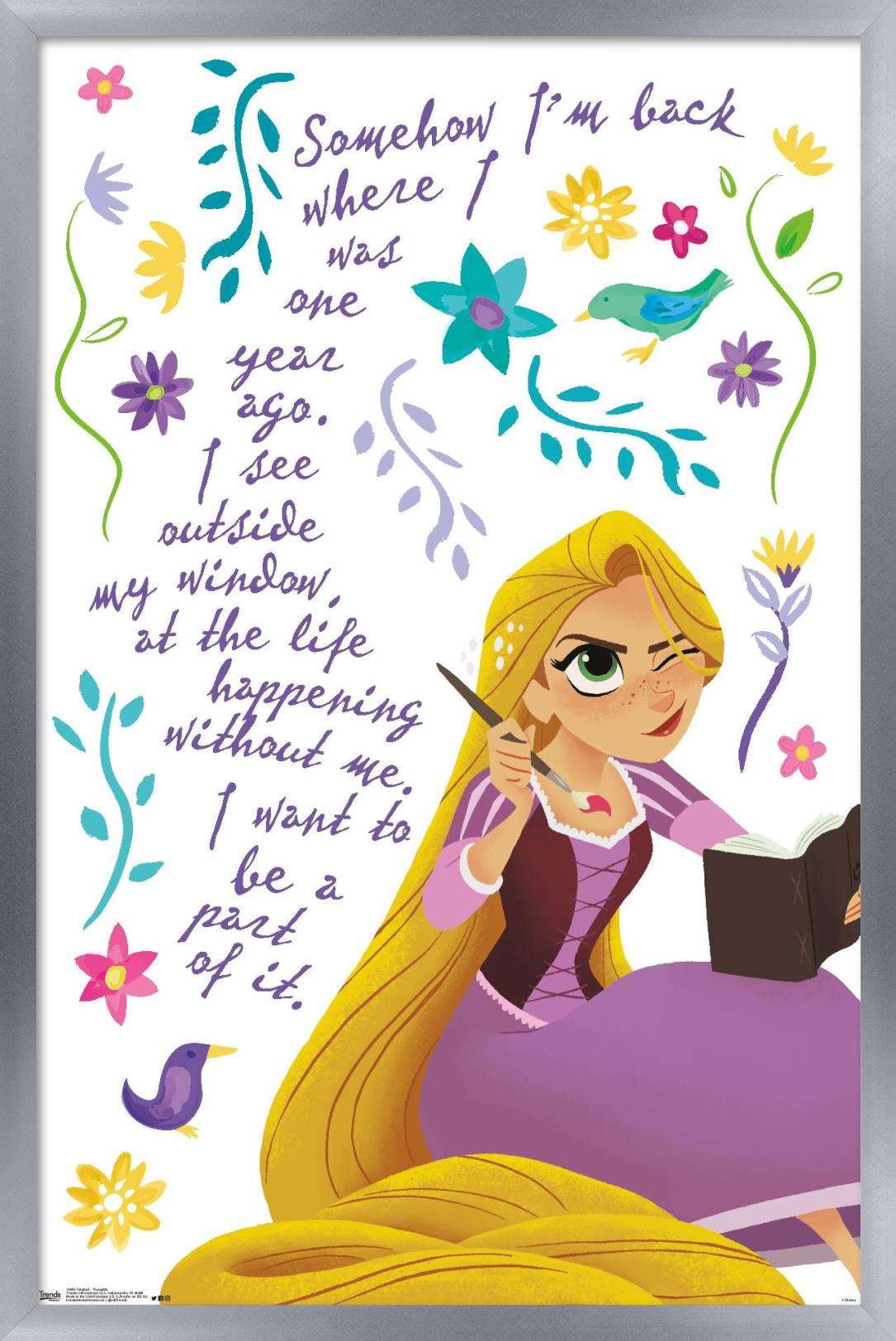 Disney Tangled - Thoughts Wall Poster, 14.725" x 22.375", Framed