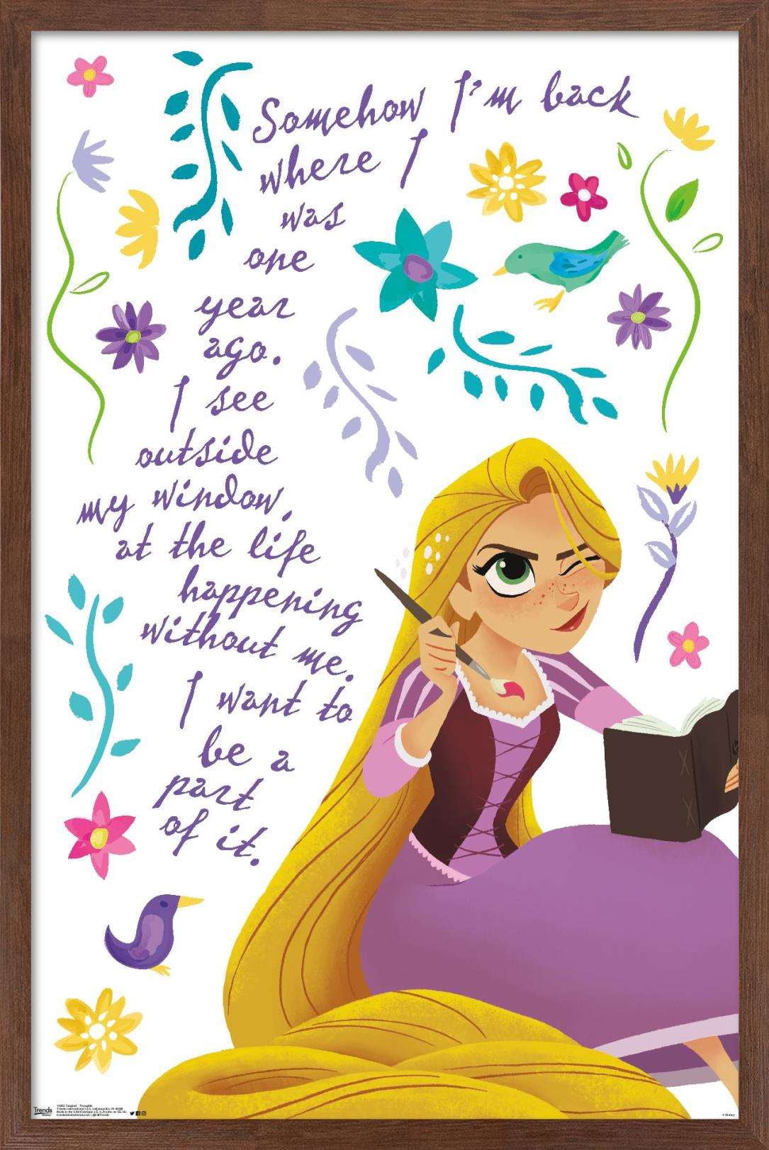 Disney Tangled - Thoughts Wall Poster, 14.725" x 22.375", Framed