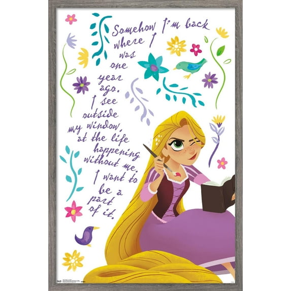 Disney Tangled - Thoughts Wall Poster, 14.725" x 22.375", Framed