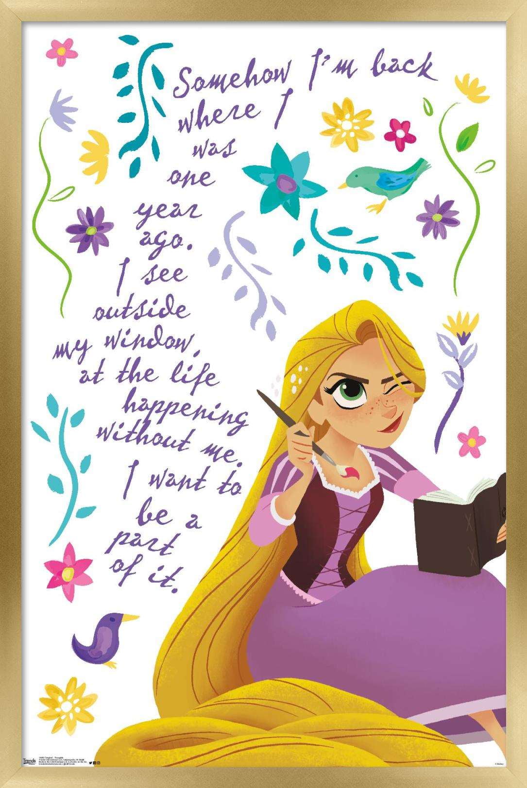 Disney Tangled - Thoughts Wall Poster, 14.725" x 22.375", Framed