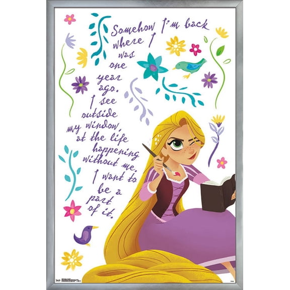 Disney Tangled - Thoughts Wall Poster, 22.375" x 34", Framed