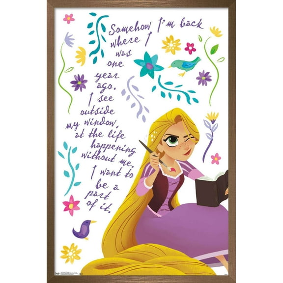 Disney Tangled - Thoughts Wall Poster, 22.375" x 34", Framed