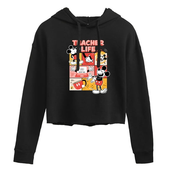 Disney - Teacher Life - Juniors Cropped Pullover Hoodie