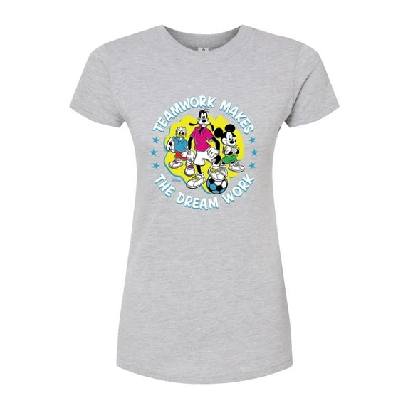 Disney - Teamwork Group - Juniors Fitted Graphic T-Shirt