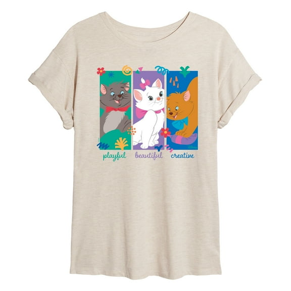 Disney - The Aristocats - Aristocats Kittens - Women's Oversized Graphic T-Shirt