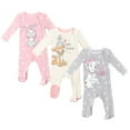 thumbnail image 1 of Disney The Aristocats Bambi Newborn Baby Girls 3 Pack Zip Up Sleep N' Plays Newborn to Infant, 1 of 5